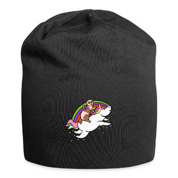 Furet Riding Unicorn - Funny Cute Magical Pet - Bonnet en jersey - noir - Devant