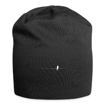 Bird on the tightrope lead power line - Jersey Beanie - black - Front