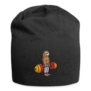 Kreuzheben-Trägheit - lustiges Eignungs-Bodybuilding-Tier - Jersey-Beanie - Schwarz - Vorne