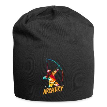 Cadeau de tir à l'arc - Bonnet en jersey - noir - Devant