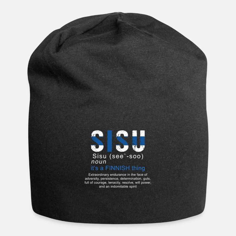 Finnland - Jersey-Beanie - Schwarz
