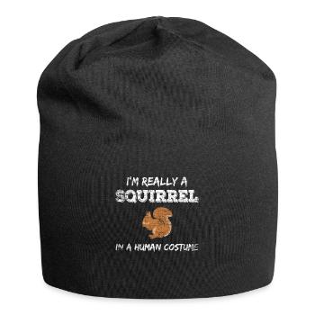 Costume d'écureuil - Bonnet en jersey - noir - Devant