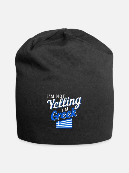 Griechenland - Jersey-Beanie - Schwarz