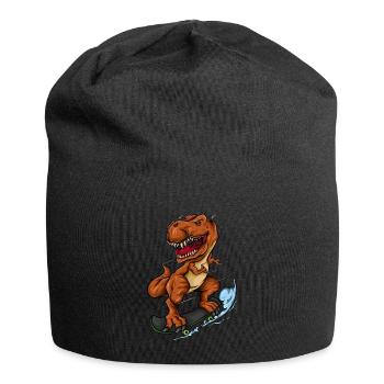 Skateboarding T Rex - Trex Dinosaur Skateboarder - Jersey Beanie - black - Front