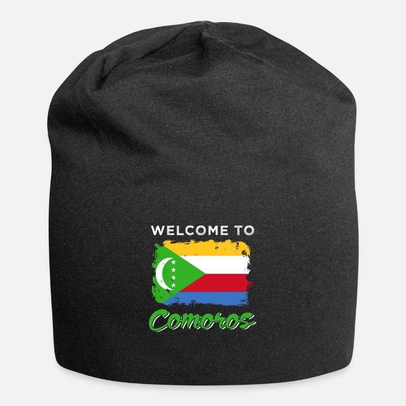 Drapeau des comores - Bonnet en jersey - noir