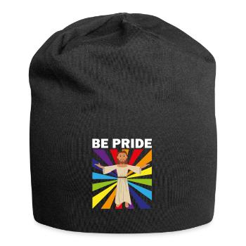 Pride, Rainbow, Jesus, love is love, gay, LGBT - Jersey-Beanie - Schwarz - Vorne
