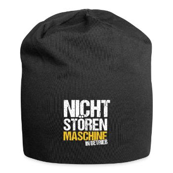 Maschine, Kante, Fitness, Breit gebaut, Geschenk - Jersey-Beanie - Schwarz - Vorne