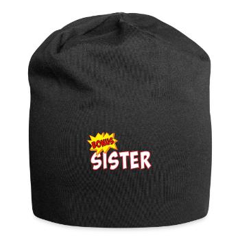 Bonus Schwester Lustige Stiefschwester Geschwister - Jersey-Beanie - Schwarz - Vorne
