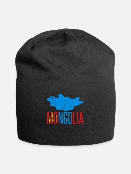 Mongolei - Jersey-Beanie - Schwarz