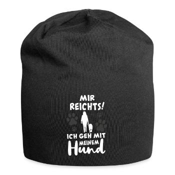 Hund Hundeliebe Hundeliebhaber geschenk frauchen - Jersey-Beanie - Schwarz - Vorne