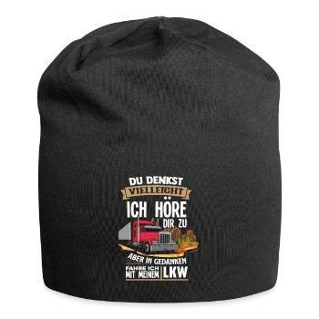 LKW Zuhören - Jersey-Beanie - Schwarz - Vorne