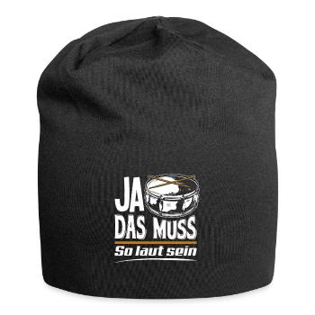 Schlagzeug Trommel - Jersey-Beanie - Schwarz - Vorne