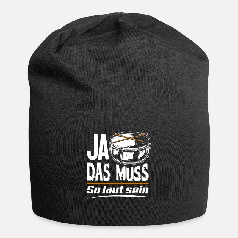 Schlagzeug Trommel - Jersey-Beanie - Schwarz