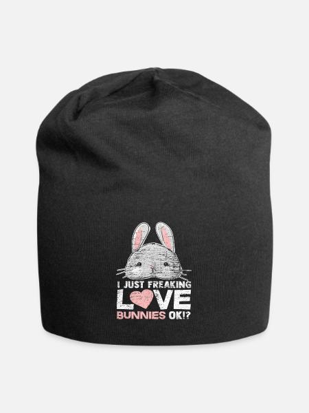 Hase Kaninchen - Jersey-Beanie - Schwarz