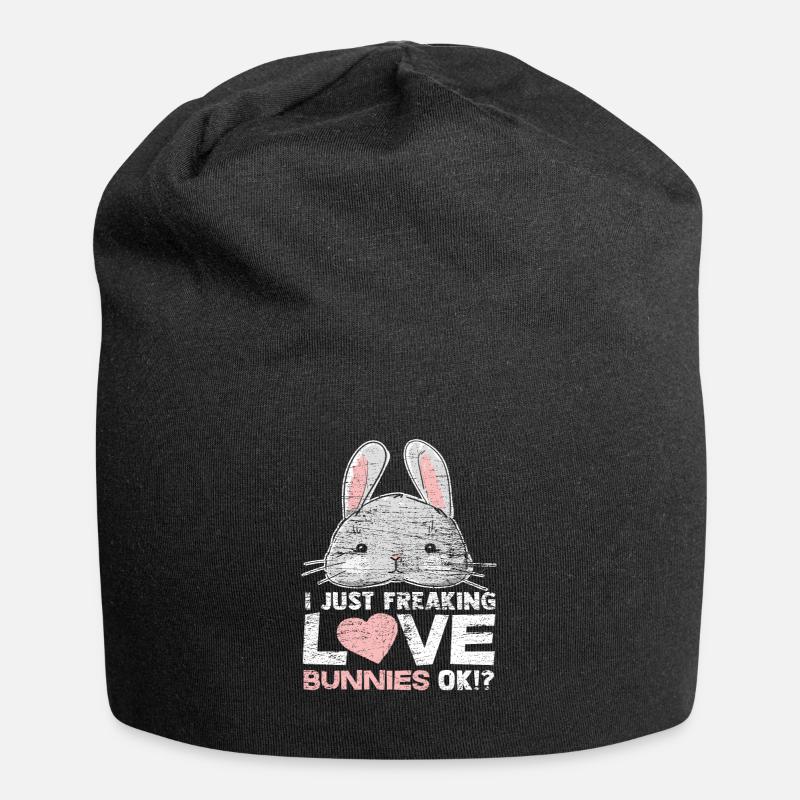 Hase Kaninchen - Jersey-Beanie - Schwarz