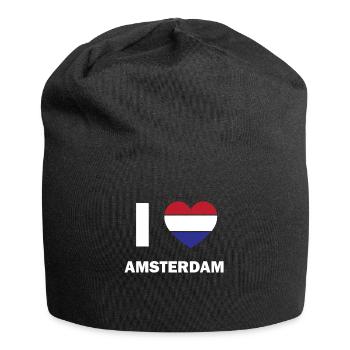 I love Amsterdam - Jersey Beanie - black - Front