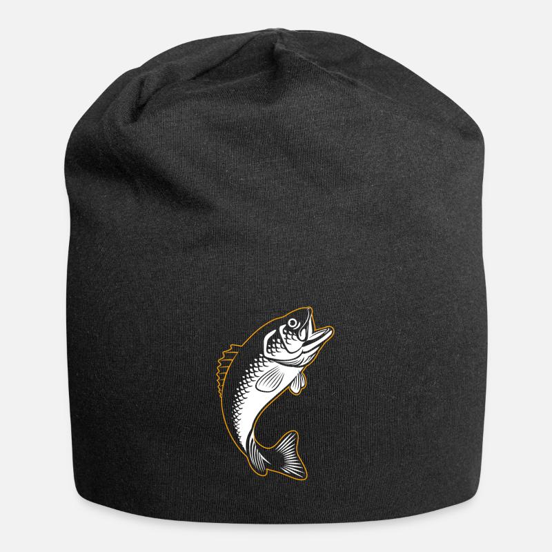 Carpe silhouette poisson - Bonnet en jersey - noir