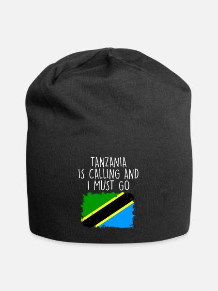 Tansania - Jersey-Beanie - Schwarz