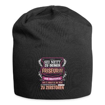 Friseurin - Jersey-Beanie - Schwarz - Vorne