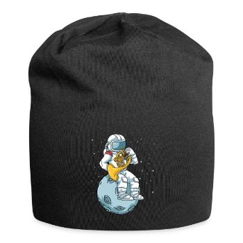 Waldhorn Shirt Männer Orchester Astronaut Horn - Jersey-Beanie - Schwarz - Vorne