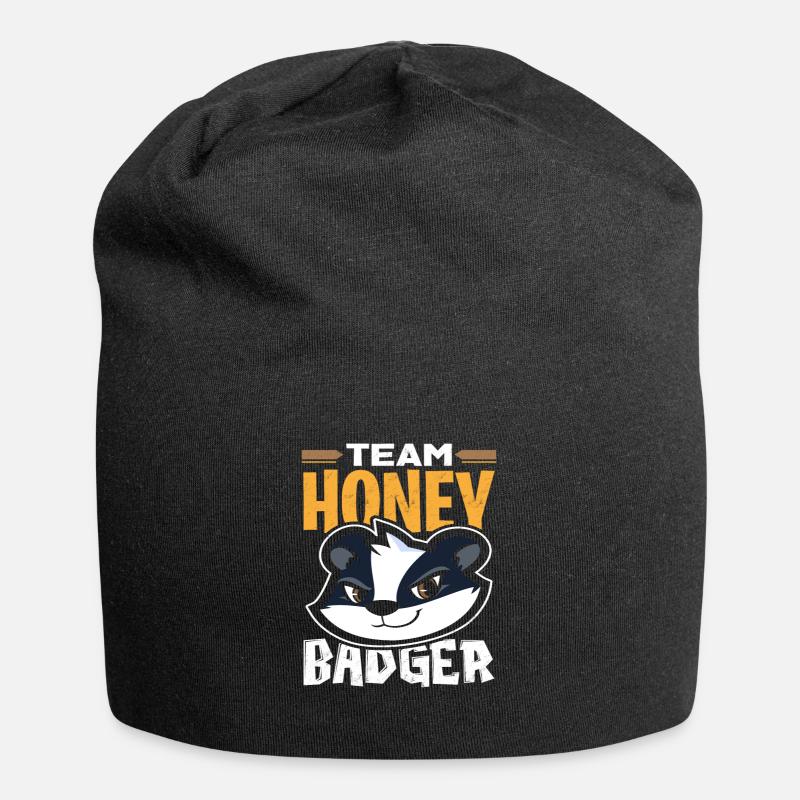 honey badger - Jersey Beanie - black