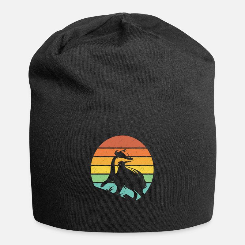 Honigdachs Retro Geschenk - Jersey-Beanie - Schwarz