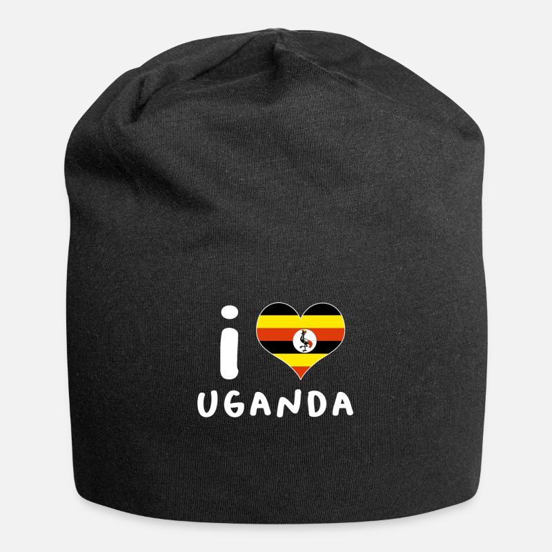 Uganda - Jersey-Beanie - Schwarz
