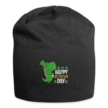 St. Patrick's Day T-Rex - Jersey Beanie - black - Front