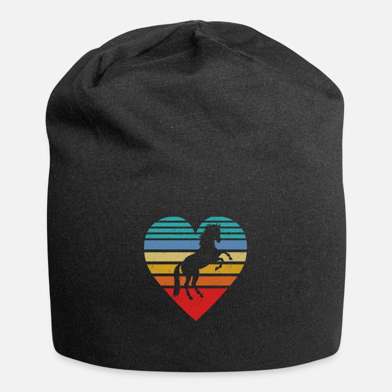 horses - Jersey Beanie - black