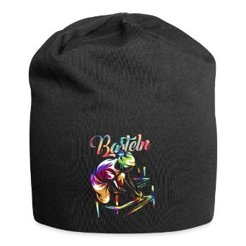 Basteln - Jersey-Beanie - Schwarz - Vorne