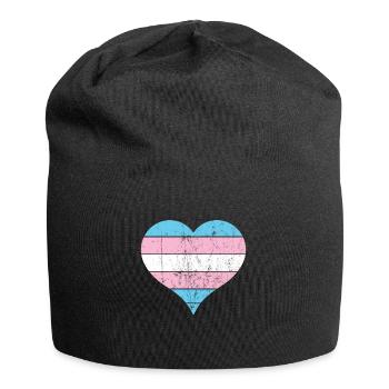 Transgender LGBT Pride Herz - Jersey-Beanie - Schwarz - Vorne