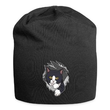 Tuxedo Cat Tshirt Chemise pour chat pour homme Chat pour femme - Bonnet en jersey - noir - Devant