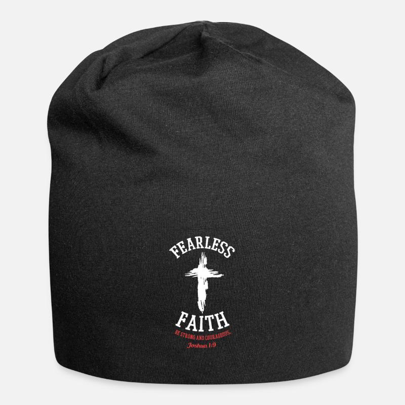 Angstfreier Glaube Sei Stark und Mutig Josua 1,9 - Jersey-Beanie - Schwarz