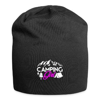 Camping Girl - Jersey-Beanie - Schwarz - Vorne