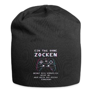 ein Tag ohne Zocken - Jersey-Beanie - Schwarz - Vorne