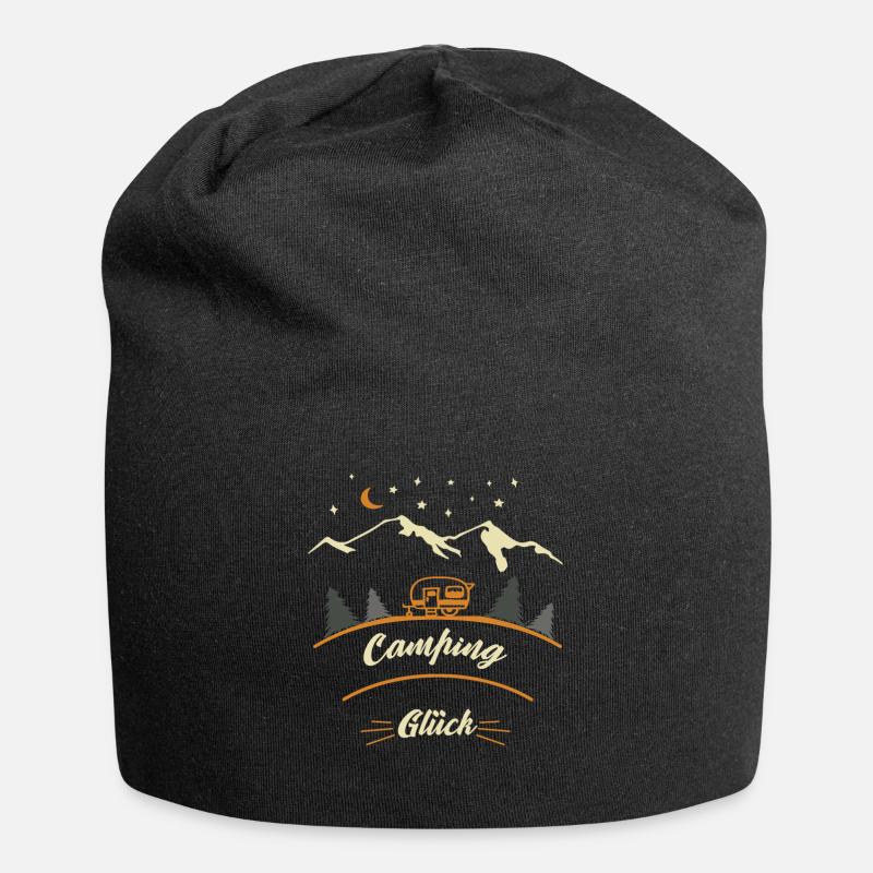 Wohnwagen Camping Glück - Jersey-Beanie - Schwarz