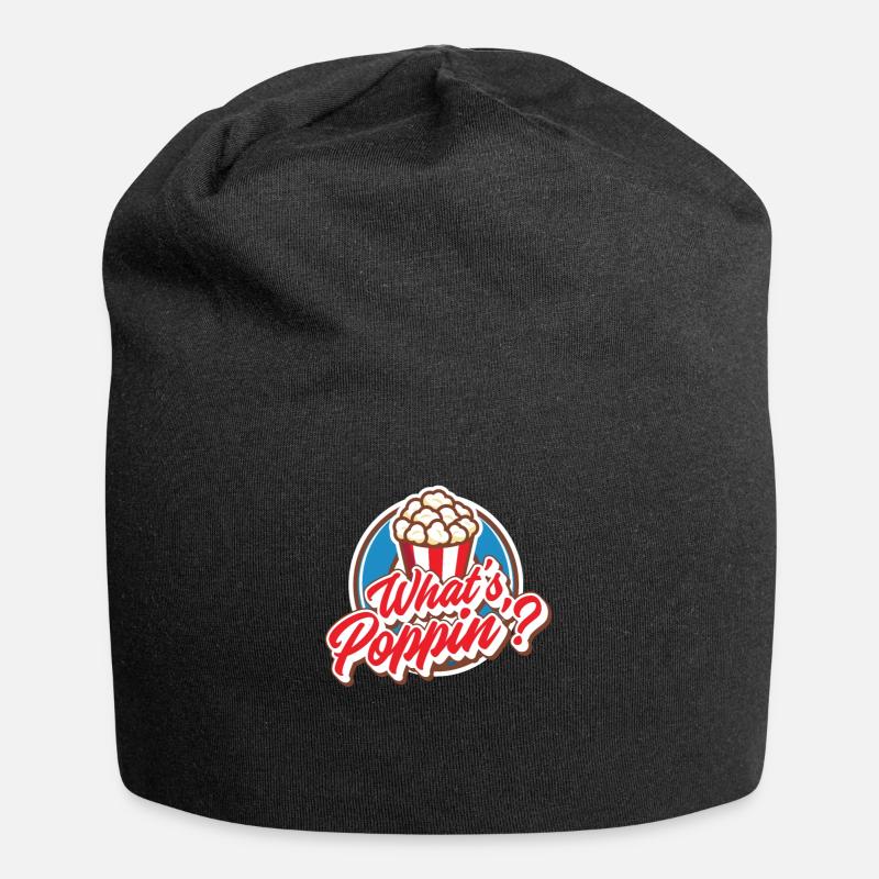 Popcorn - Jersey-Beanie - Schwarz