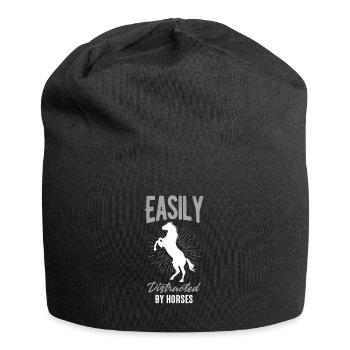 Easily Distracted by Horses - Jersey Beanie - black - Front