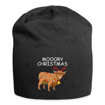 Weihnachten Highland Kuh Geschenk Weihnachtskuh - Jersey-Beanie - Schwarz - Vorne