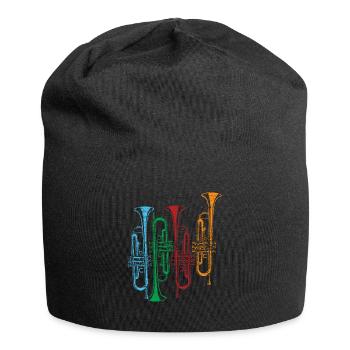 Trompete Retro Instrument - Jersey-Beanie - Schwarz - Vorne