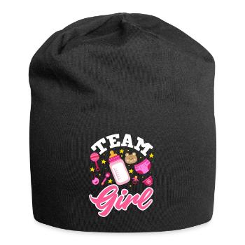 Team Girl Gender Reveal Baby Party - Bonnet en jersey - noir - Devant
