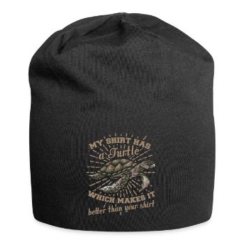 funny saying turtle - Jersey Beanie - black - Front