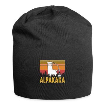 Lustiges Alpaka Alpakaka Geschenkidee - Jersey-Beanie - Schwarz - Vorne