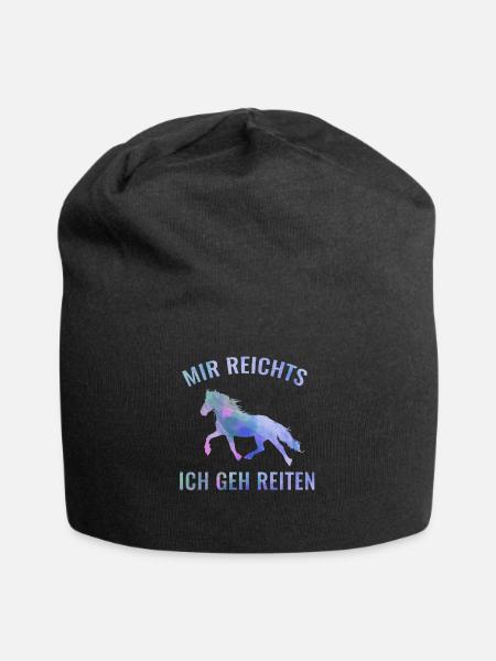 Pferd - Jersey-Beanie - Schwarz