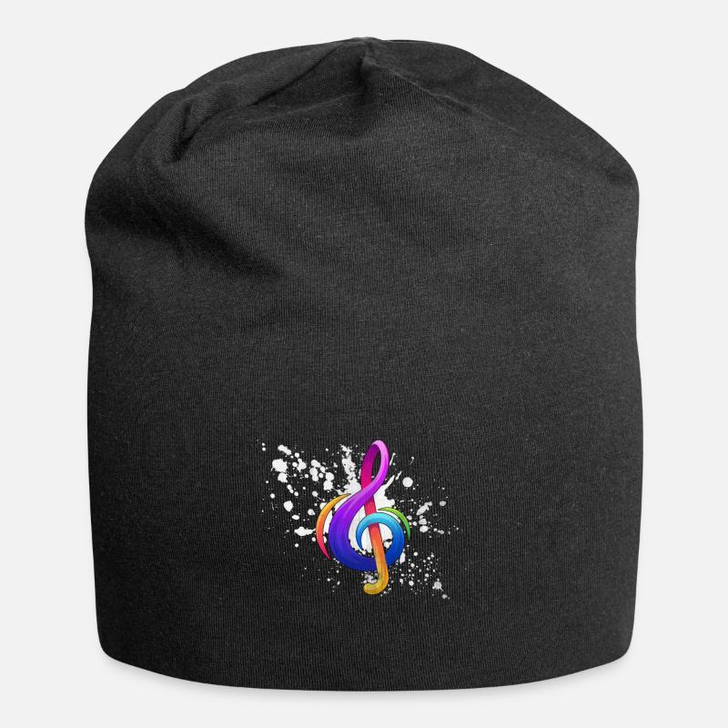 note musicale - Bonnet en jersey - noir