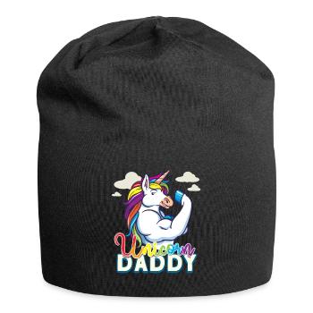Unicorn Daddy - Lustiges Fitness-Fitnessstudio Rainbow Dad Geschenk - Jersey-Beanie - Schwarz - Vorne