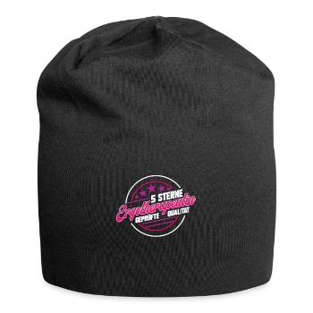 5Sterne Ergotherapeutin Geprüfte Qualität Geschenk - Jersey-Beanie - Schwarz - Vorne