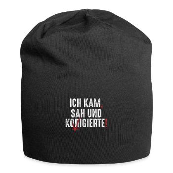Lehrer Deutsch Grammatik Schule - Jersey-Beanie - Schwarz - Vorne