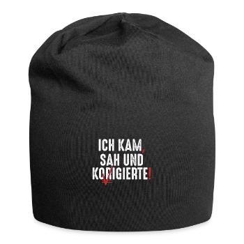 Lustiges Lehrer Deutsch Rechtschreibung Geschenk - Jersey-Beanie - Schwarz - Vorne