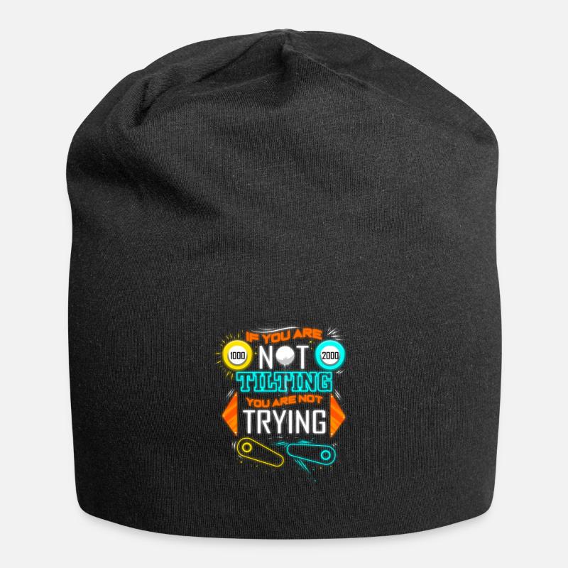 Retro Pinball Trying Tilting Flipperautomat Arcade - Jersey-Beanie - Schwarz